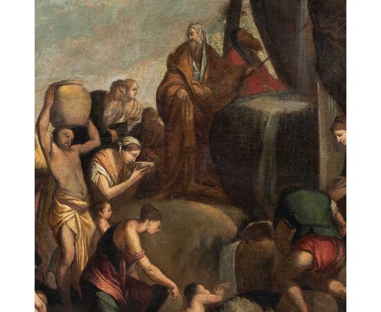 Giulio Carpioni (Venezia 1613 - Vicenza 1678) bottega di - Mosè fa scaturire l’acqua dalle rocce.