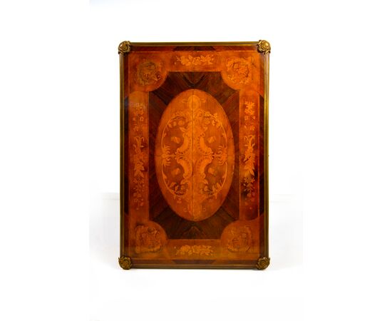 Inlaid desk in various woods, early 20th century