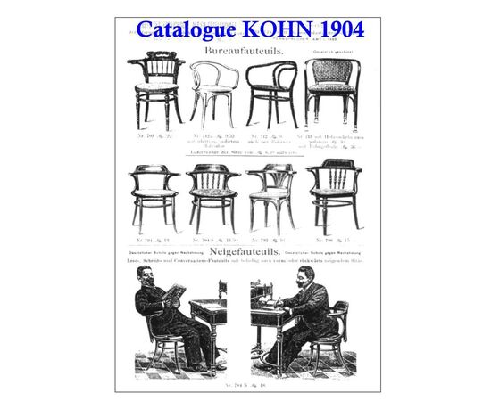Poltroncina da ufficio in legno intagliato. Jacob & Josef Kohn, Vienna 1903/1904.