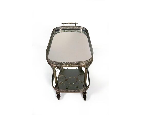 Carrello portavivande in metallo argentato, XX secolo