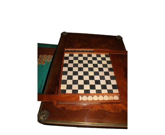 Elegante tavolino da gioco francese in stile Transizione, fine XIX secolo