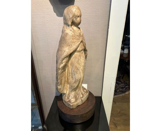 Extremely rare 17th-century Madonna in white marble