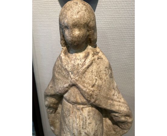 Extremely rare 17th-century Madonna in white marble
