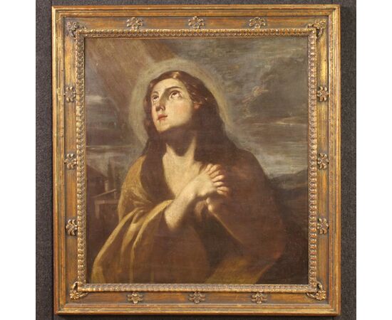 Antico dipinto italiano Maddalena del XVII secolo