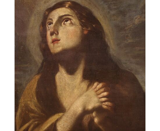Antico dipinto italiano Maddalena del XVII secolo