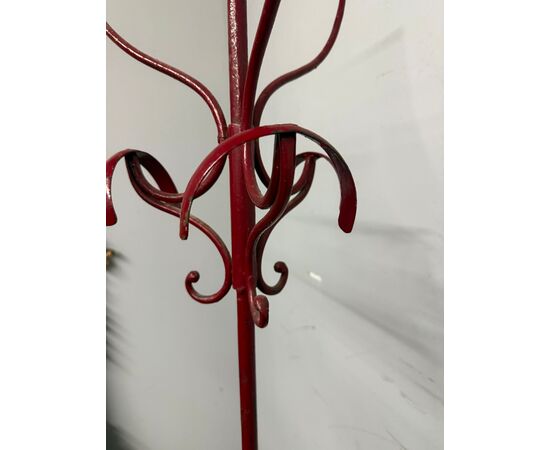 Antico attaccapanni in ferro battuto Liberty, '800, 170x47cm