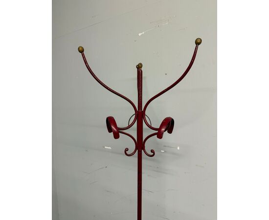 Antico attaccapanni in ferro battuto Liberty, '800, 170x47cm