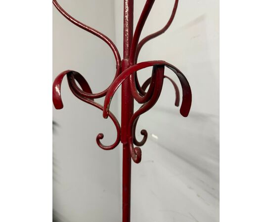 Antico attaccapanni in ferro battuto Liberty, '800, 170x47cm