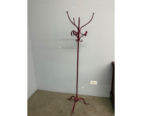 Antico attaccapanni in ferro battuto Liberty, '800, 170x47cm
