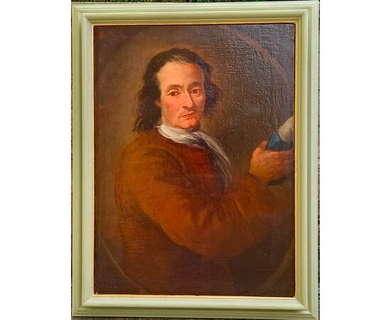 Portrait of a middle-aged man with a hunchback