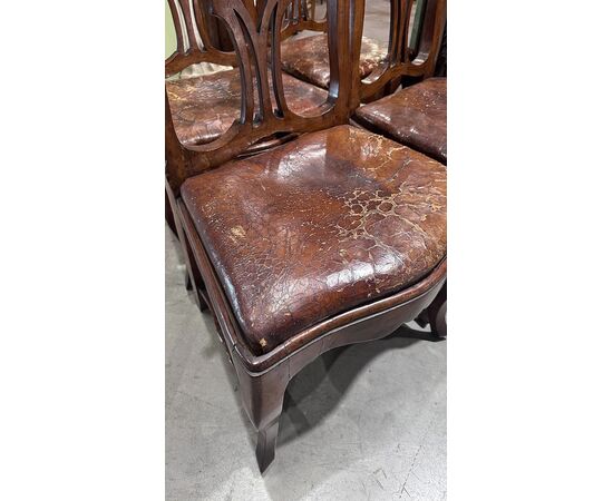 SET OF TEN LOUIS XV WALNUT CHAIRS, MID-18TH CENTURY