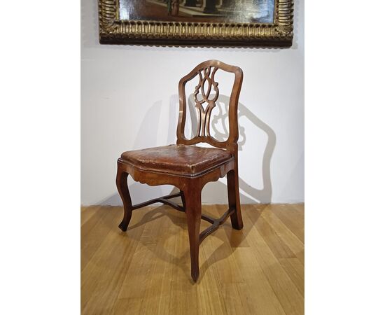 SET OF TEN LOUIS XV WALNUT CHAIRS, MID-18TH CENTURY