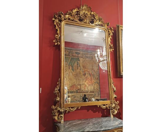 GRANDE SPECCHIERA DORATA LUIGI FILIPPO PRIMA META’ DEL XIX SECOLO