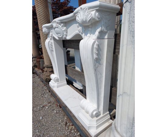 White marble fireplace surround