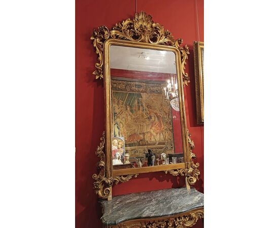 GRANDE SPECCHIERA DORATA LUIGI FILIPPO PRIMA META’ DEL XIX SECOLO