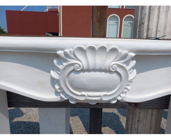 White marble fireplace surround