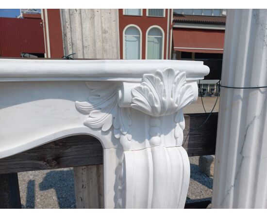 White marble fireplace surround