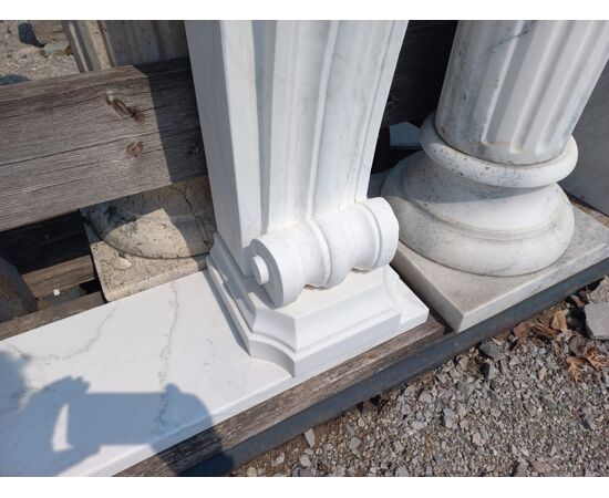 White marble fireplace surround