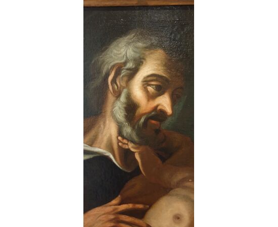 OLIO SU TELA DEL  600 SAN GIUSEPPE CON BAMBINO-VENETO OLIO SU TELA DEL  600 SAN GIUSEPPE CON BAMBINO-VENETO