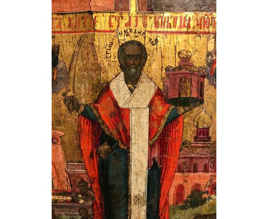 Icon depicting a scene from the life of Saint Nicholas - lot 6