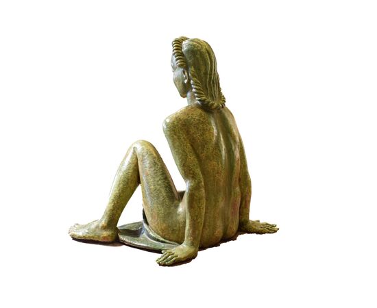 Scultura in terracotta invetriata, Manifattura Lenci su modello di Helen König Scavini, Nuda, 1927-36 circa Scultura in terracotta invetriata, Manifattura Lenci su modello di Helen König Scavini, Nuda, 1927-36 circa