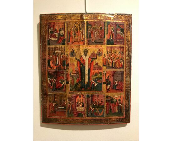Icon depicting a scene from the life of Saint Nicholas - lot 6