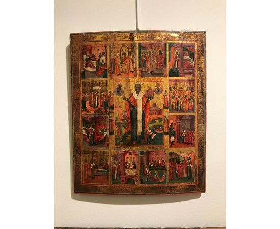 Icon depicting a scene from the life of Saint Nicholas - lot 6