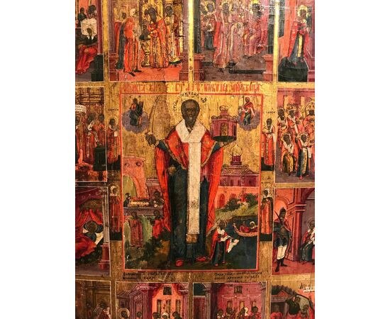 Icon depicting a scene from the life of Saint Nicholas - lot 6