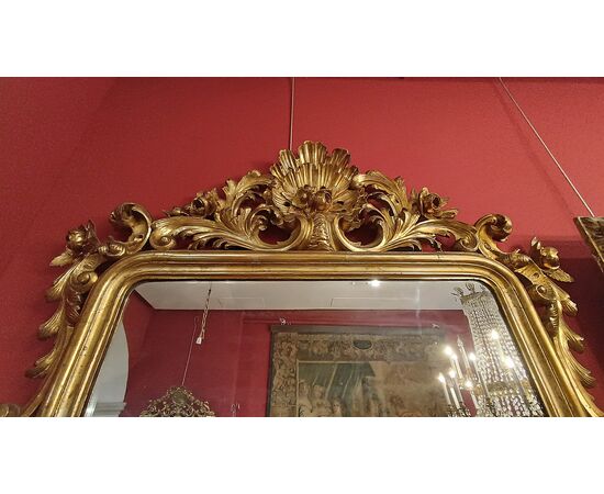 GRANDE SPECCHIERA DORATA LUIGI FILIPPO PRIMA META’ DEL XIX SECOLO GRANDE SPECCHIERA DORATA LUIGI FILIPPO PRIMA META’ DEL XIX SECOLO