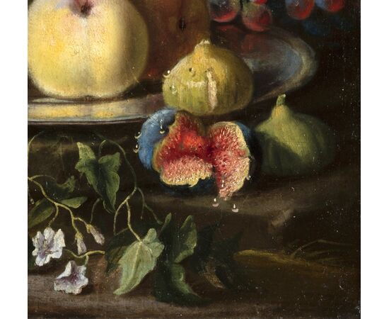 Maximilian Pfeiler (documentato dal 1694 al 1721), Natura morta con pesche, uva, fichi e melagrana, olio su tela Maximilian Pfeiler (documentato dal 1694 al 1721), Natura morta con pesche, uva, fichi e melagrana, olio su tela