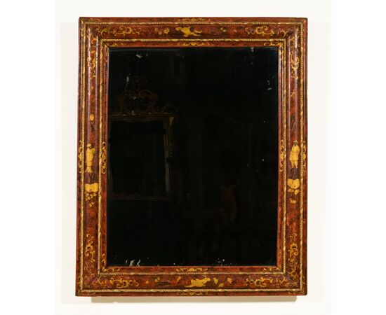 RESERVED Important chinoiserie lacquered wood mirror, Venice, 18th century RESERVED Important chinoiserie lacquered wood mirror, Venice, 18th century