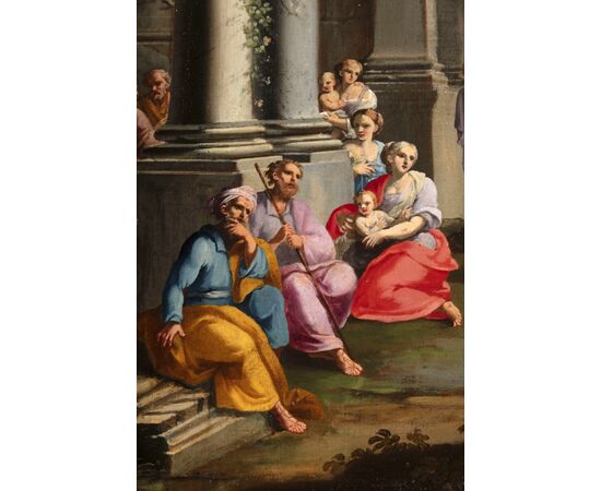 Alberto Carlieri (Roma 1672-1720), Capriccio architettonico con la predica di san Paolo nell'Areopago di Atene, dipinto olio su tela