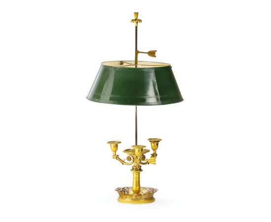 Gilt bronze bouillotte lamp, France, early 19th century Gilt bronze bouillotte lamp, France, early 19th century
