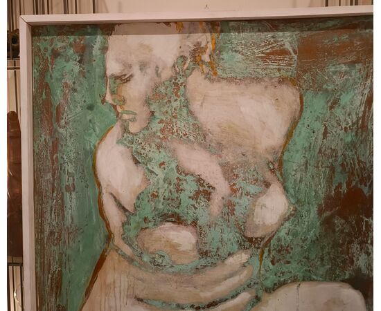 Oil on oxidized copper, Venus in the Bath, work by Alessandro La Motta