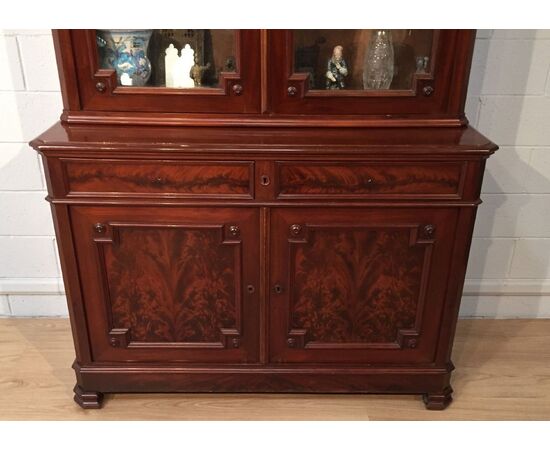Mahogany feather bookcase, France, 19th century