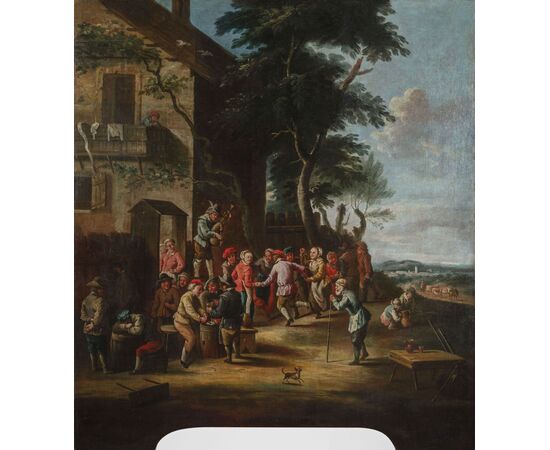Giovanni Michele Graneri (Turin 1708-1762), Peasants dancing in front of the tavern