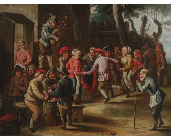 Giovanni Michele Graneri (Turin 1708-1762), Peasants dancing in front of the tavern