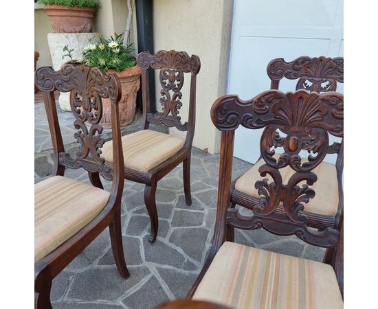 COMPLETE SET OF 6 19TH CENTURY WALNUT CHAIRS COMPLETE SET OF 6 19TH CENTURY WALNUT CHAIRS