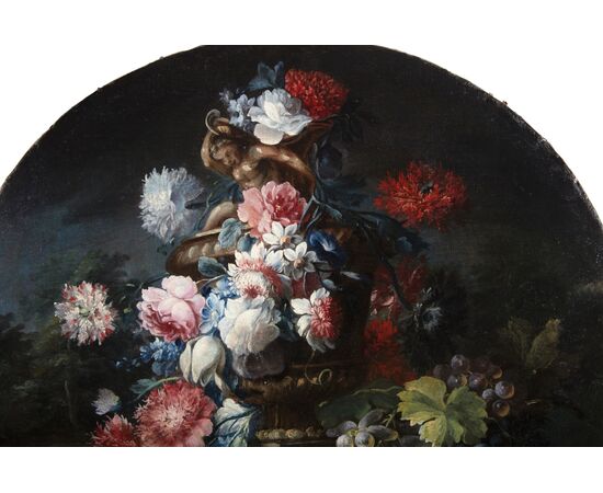 Michele Antonio Rapos (Turin 1733-1819), Pair of paintings depicting Still Life with triumph of flowers and fruit, oil on canvas