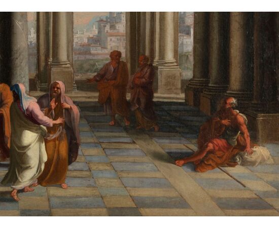 Alberto Carlieri (Roma 1672-1720), Cristo e l’adultera, dipinto olio su tela