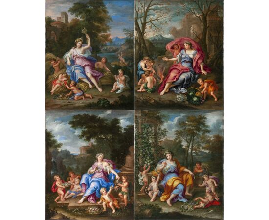 Four paintings depicting The Seasons, Circle of Noel Coypel, second half of the 17th century