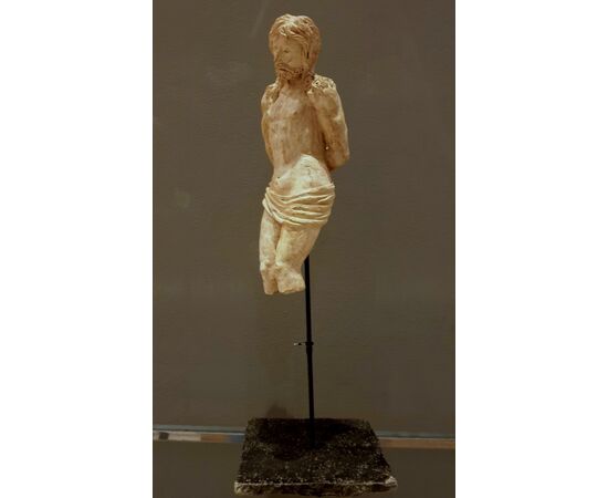 19th-century terracotta sculptural sketch of Christ at the Column