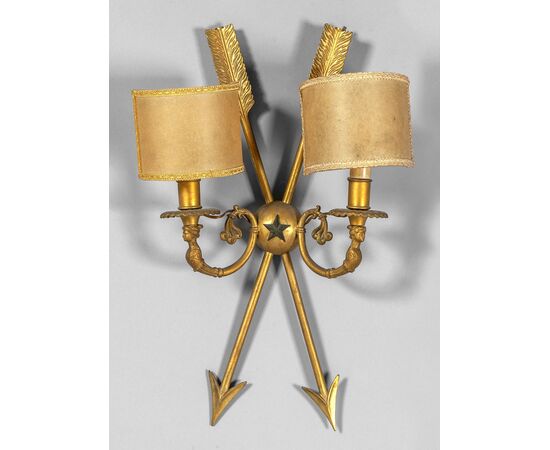 Pair of gilded bronze sconces, France, first half of the 19th century, Empire style