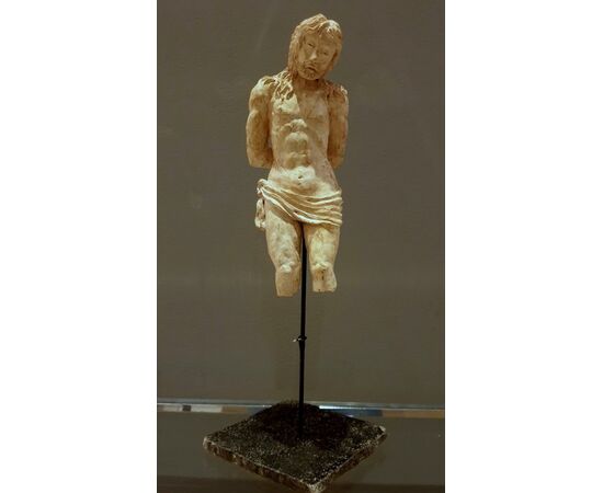 19th-century terracotta sculptural sketch of Christ at the Column