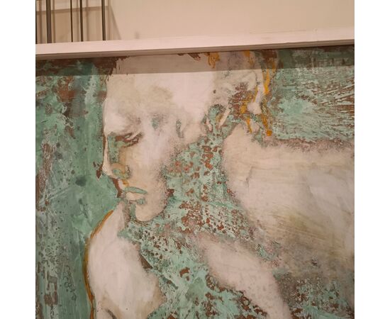 Oil on oxidized copper, Venus in the Bath, work by Alessandro La Motta