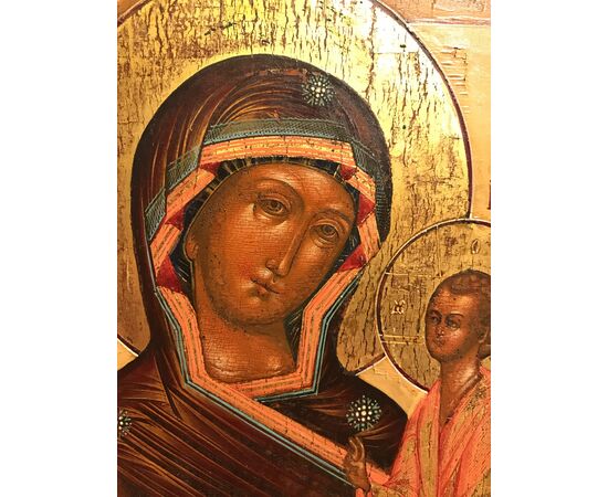 Icon depicting "Mother of God of Tikhvin" (lot 13), Moscow Academy, early 19th century