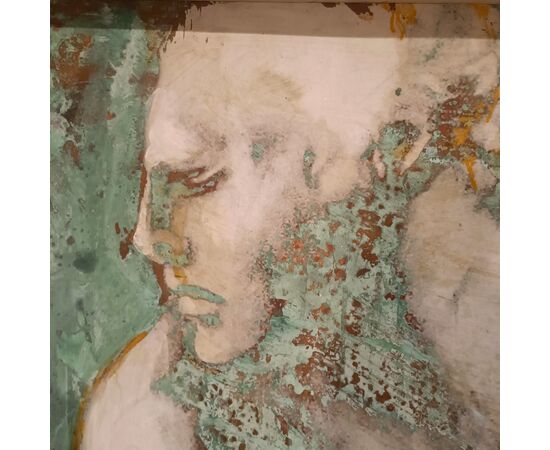 Oil on oxidized copper, Venus in the Bath, work by Alessandro La Motta