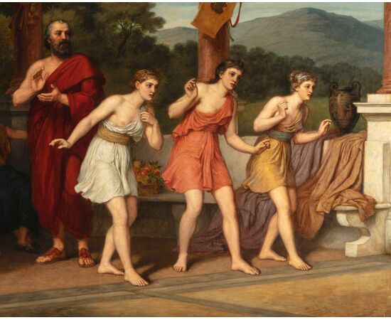 Dance scene in ancient Greece, oil on canvas, signed Johan Raphael Smith Dance scene in ancient Greece, oil on canvas, signed Johan Raphael Smith
