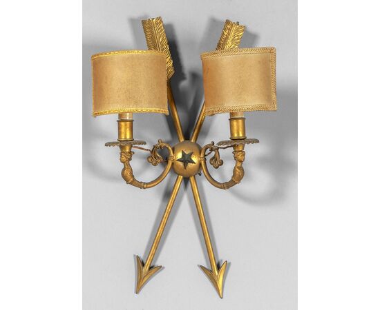 Coppia di applique in bronzo dorato, Francia, prima metà del XIX secolo, stile Impero