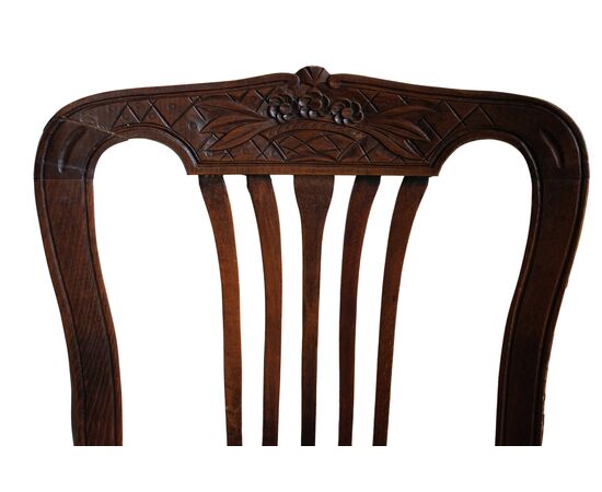 Group of 4 French Provençal chairs from the late 19th century Group of 4 French Provençal chairs from the late 19th century